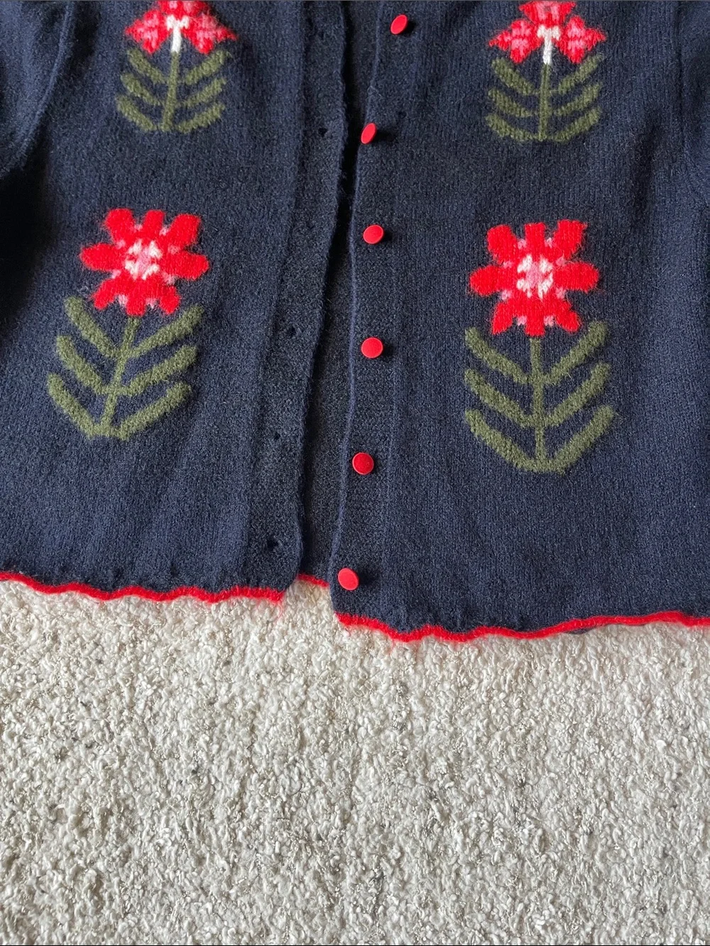 Free People Nonna Floral Jacquard Cotton Cardigan in Midnight Bloom